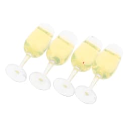 Dollhouse Miniature Champagne Wine Glasses for Doll Bar, Kitchen, Dining Room Decor (Pack of 4)