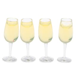 Dollhouse Miniature Champagne Wine Glasses for Doll Bar, Kitchen, Dining Room Decor (Pack of 4)