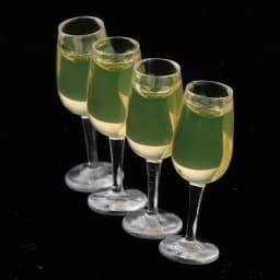 Dollhouse Miniature Champagne Wine Glasses for Doll Bar, Kitchen, Dining Room Decor (Pack of 4)