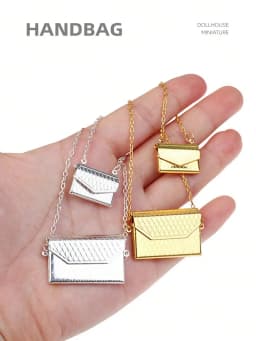 1 Piece of Openable Dollhouse Miniature Metal Handbag 1/12 1/6 Mini Simulation Shoulder Bag BJD Doll Decoration Accessories