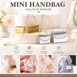 1 Piece of Openable Dollhouse Miniature Metal Handbag 1/12 1/6 Mini Simulation Shoulder Bag BJD Doll Decoration Accessories