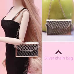 1 Piece of Openable Dollhouse Miniature Metal Handbag 1/12 1/6 Mini Simulation Shoulder Bag BJD Doll Decoration Accessories