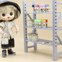 2Pcs Mini Doll House Miniature Paint Bucket Paintbrush Model For Pretend Play12-inch Miniature Figurine Playhouse Simulation