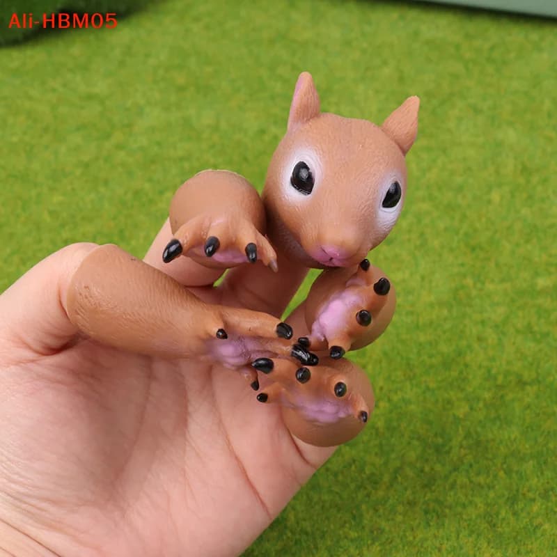 (HB05)Squirrel Finger Hand Puppet Novelty Toys For Kids Birthday Party Cosplay Plaything Gift