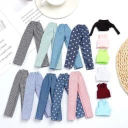 Suitable for 29cm Sleeveless Wear Accessories T-shirt Denim Casual Pants  Clothes