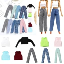 Suitable for 29cm Sleeveless Wear Accessories T-shirt Denim Casual Pants  Clothes