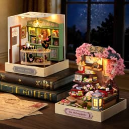 Miniature Doll House DIY Small House Kit Handmade 3D Puzzle Assembly Model Building Room Home Decor Wooden Craft Birthday Gifts