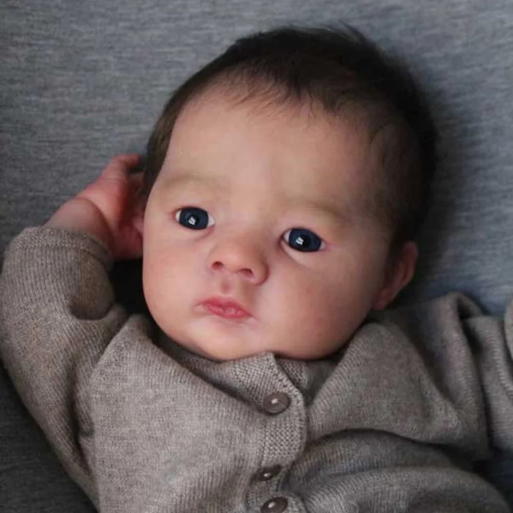 New Face 18 Inch Unpainted Vinyl Reborn Doll Kit Jule Adorable Blank Newborn Doll Mold Parts With Fabric Body and Blue Eyes
