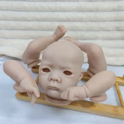 New Face 18 Inch Unpainted Vinyl Reborn Doll Kit Jule Adorable Blank Newborn Doll Mold Parts With Fabric Body and Blue Eyes