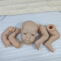New Face 18 Inch Unpainted Vinyl Reborn Doll Kit Jule Adorable Blank Newborn Doll Mold Parts With Fabric Body and Blue Eyes