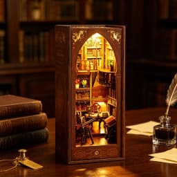 DIY Book Nook Kit Wooden Mini Dollhouse 3D Puzzl Model Building Handmade Bookshelf Insert Home Decor For Xmas Birthday Gifts
