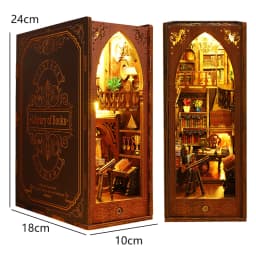 DIY Book Nook Kit Wooden Mini Dollhouse 3D Puzzl Model Building Handmade Bookshelf Insert Home Decor For Xmas Birthday Gifts