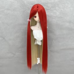 BJD Doll Wig COS Hair Long Bangs Straight Hair Double-tone Color DIY Anime Doll Wig Stylish Wig Cover Accessories Dress Up Toy