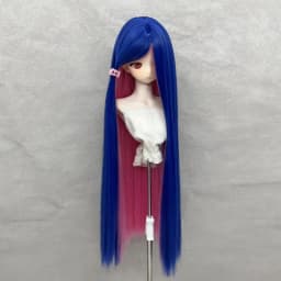 BJD Doll Wig COS Hair Long Bangs Straight Hair Double-tone Color DIY Anime Doll Wig Stylish Wig Cover Accessories Dress Up Toy