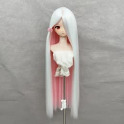 BJD Doll Wig COS Hair Long Bangs Straight Hair Double-tone Color DIY Anime Doll Wig Stylish Wig Cover Accessories Dress Up Toy