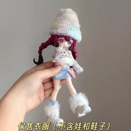 Doll Outfit 11 To 17 Cm Casual Knit Top Plaid Skirt Set For Bjd 8 12 Inch Ob11 Action Figure Doll Clothing