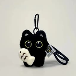 1pcs 2Pcs Cool Plush Black Cat Doll Toy Keychain Bag Pendant Charms Car Keyring Accessories for Women Couples Kawaii Gift