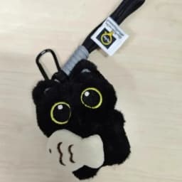 1pcs 2Pcs Cool Plush Black Cat Doll Toy Keychain Bag Pendant Charms Car Keyring Accessories for Women Couples Kawaii Gift