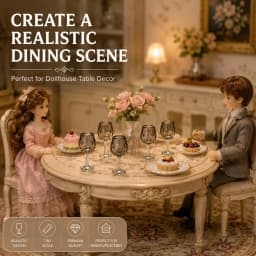 10 Dollhouse Miniature Wine Cups: 1/12 Mini Simulation Beverage Tall Cup Kitchen Bar Scene Decoration Model