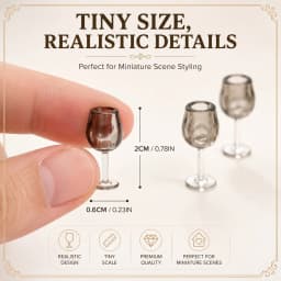10 Dollhouse Miniature Wine Cups: 1/12 Mini Simulation Beverage Tall Cup Kitchen Bar Scene Decoration Model