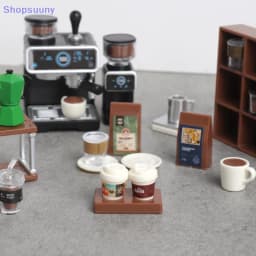 [SU]1:12 Dollhouse Miniature Coffee Machine Cup Set Coffee Machine Mixer Machine Model Kitchen Electrical Appliance Model Toys