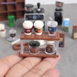 [SU]1:12 Dollhouse Miniature Coffee Machine Cup Set Coffee Machine Mixer Machine Model Kitchen Electrical Appliance Model Toys