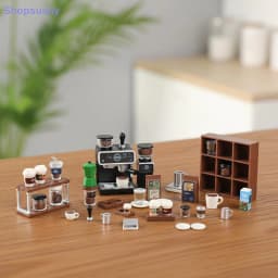 [SU]1:12 Dollhouse Miniature Coffee Machine Cup Set Coffee Machine Mixer Machine Model Kitchen Electrical Appliance Model Toys