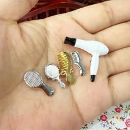 Hot 1Set 1:12 Dollhouse Mini Hair Styling Set Hair Dryer Comb Mirror Mini Furniture Bedroom Scene Pretend Play Table Miniature
