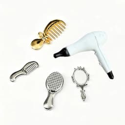Hot 1Set 1:12 Dollhouse Mini Hair Styling Set Hair Dryer Comb Mirror Mini Furniture Bedroom Scene Pretend Play Table Miniature
