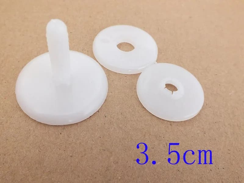 35mm White plastic toy joints with washer for doll materials--50Sets