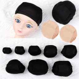 Black/Beige Color Wig 1/3 1/4 1/6 Hairnet Net Head Headgear Fixed Hair Non-slip Hat Cap