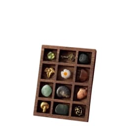 Wooden Mini Jewelry Holder Miniature Crystal Ore Specimen Storage Jewelry Display Tray Multi Compartments Dollhouse Shelf