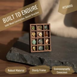 Wooden Mini Jewelry Holder Miniature Crystal Ore Specimen Storage Jewelry Display Tray Multi Compartments Dollhouse Shelf