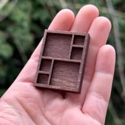 Wooden Mini Jewelry Holder Miniature Crystal Ore Specimen Storage Jewelry Display Tray Multi Compartments Dollhouse Shelf