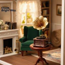 Dollhouse Vintage Phonograph Miniature 1Pcs Realistic Detail Home Living Room Scene Old Style Decoration