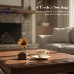 Dollhouse Vintage Phonograph Miniature 1Pcs Realistic Detail Home Living Room Scene Old Style Decoration