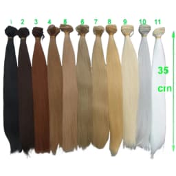 Natural Color  35cm Doll Hairs High Temperature Heat Resistant Straight BJD Diy Doll Wigs