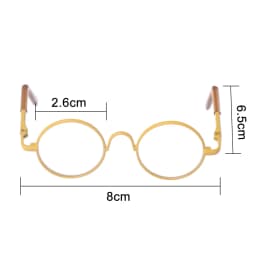 Retro Round Plush Doll Glasses Metal Frame Miniature Colorful Doll Eyeglasses‘For Doll Clothes Dressing Accessories Toy Props