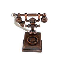 1/12 Dollhouse Miniature Accessories Mini Alloy Antique Telephone  Simulation Furniture Retro Model Toys for Doll House Decor