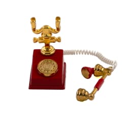 1/12 Dollhouse Miniature Accessories Mini Alloy Antique Telephone  Simulation Furniture Retro Model Toys for Doll House Decor