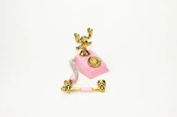 1/12 Dollhouse Miniature Accessories Mini Alloy Antique Telephone  Simulation Furniture Retro Model Toys for Doll House Decor