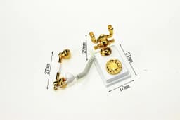 1/12 Dollhouse Miniature Accessories Mini Alloy Antique Telephone  Simulation Furniture Retro Model Toys for Doll House Decor