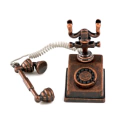 1/12 Dollhouse Miniature Accessories Mini Alloy Antique Telephone  Simulation Furniture Retro Model Toys for Doll House Decor