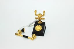 1/12 Dollhouse Miniature Accessories Mini Alloy Antique Telephone  Simulation Furniture Retro Model Toys for Doll House Decor