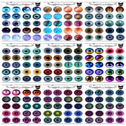 New 10 Pairs/set DIYEyechips Pattern Blyth Dolls Eye chips paper Pattern Rainbow Shinning Color for 1:6 Dolls Eye DIY Tools