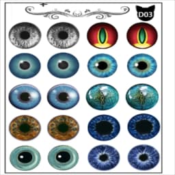New 10 Pairs/set DIYEyechips Pattern Blyth Dolls Eye chips paper Pattern Rainbow Shinning Color for 1:6 Dolls Eye DIY Tools