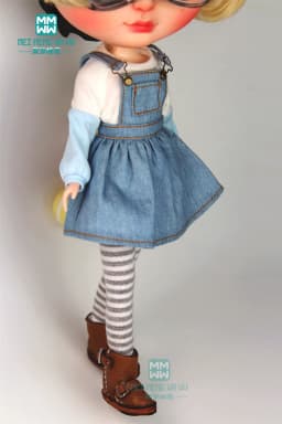 1PCS Blyth Clothes Fashion White T-Shirt and Pink Strap Dress for Blyth Azone 1/6 Doll Accessories