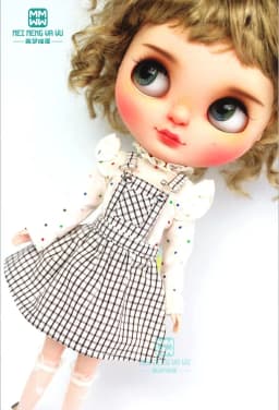 1PCS Blyth Clothes Fashion White T-Shirt and Pink Strap Dress for Blyth Azone 1/6 Doll Accessories