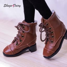 Bjd Dolls Shoes 1/4 Sanskrit Celia British Leather Boots Flat Feet Laceup Buskin BJD Accessories Black Brown White Shugafairy