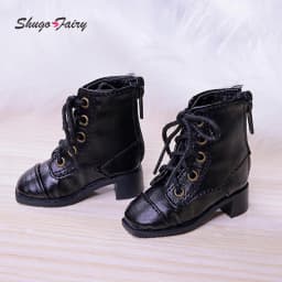 Bjd Dolls Shoes 1/4 Sanskrit Celia British Leather Boots Flat Feet Laceup Buskin BJD Accessories Black Brown White Shugafairy